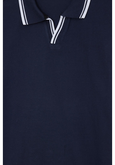 Tudors Erkek Slim Fit Dar Kesim %100 Pamuklu Çizgili Detaylı V Yaka Lacivert Polo Yaka Tişört-51596 Tudors Erkek Slim Fit Dar Kesim %100 Pamuklu Çizgili Detaylı V Yaka Lacivert Polo Yaka Tişört-51596