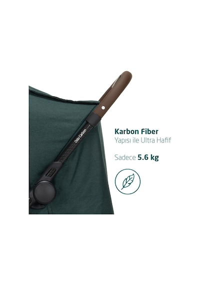 Maxi-Cosi Oslo Carbon 5,6 kg Ultra Hafif Premium Kabin Boy Bebek Arabası Twillic Green