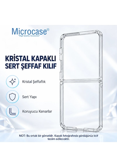 Microcase Google Pixel 11 Pro Fold İle Uyumlu Sert Kristal Kapaklı Kılıf Şeffaf- Al3157