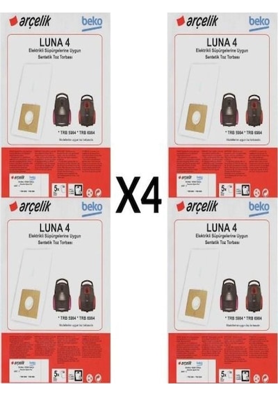 Eticaretarena 4 Paket 20 Adet Trb 5984 Süpürge Modeli Toz Torbası Trb5984