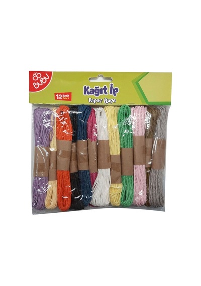 Bubu Renkli Kağıt İp 12 Li