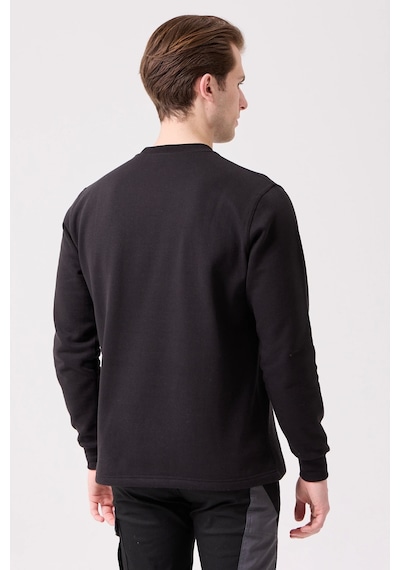 Galanthus Basic Sweatshirt - Uzun Kollu, Pamuklu, Rahat Kesim, Günlük Ve İş Kullanımı Siyah