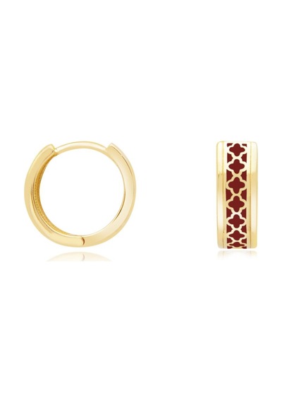Diamond Line - Gülaylar - Sarı Altın 14 Ayar Trend Küpe N11.9244