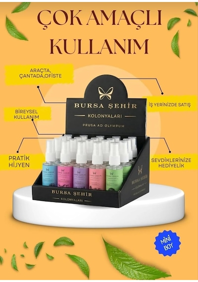 Bursa Şehir Kolonyaları Prusa Ad Olympum Sprey Kolonya Seti 20 Adet