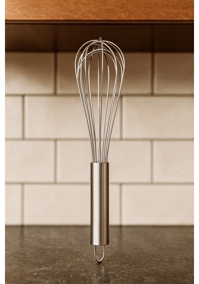 Paslanmaz Çelik Büyük Boy 8 Telli Çırpıcı 37 Cm - 14 İnç Paslanmaz Çelik Diğer