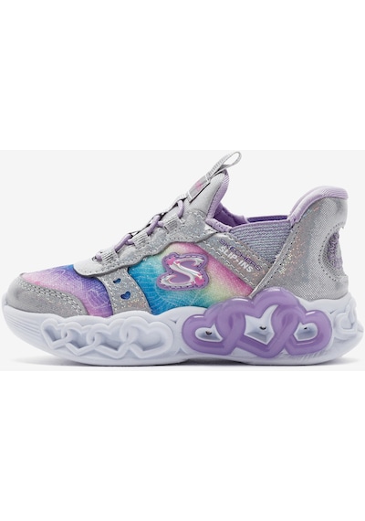 Skechers İnfinite Heart Lights Küçük Kız Çocuk Gri Işıklı Spor Ayakkabı 303755n Smlt Gri