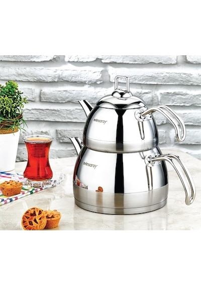 Evimsaray Çaydanlık Takımı Venüs Sade Orta Boy Gri