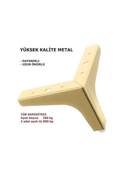 15 Cm Modern Model Gold Metal Mobilya, Dolap, Koltuk, Kanepe, Tv Ünitesi Ayakları Metal 1 Adet Diğer