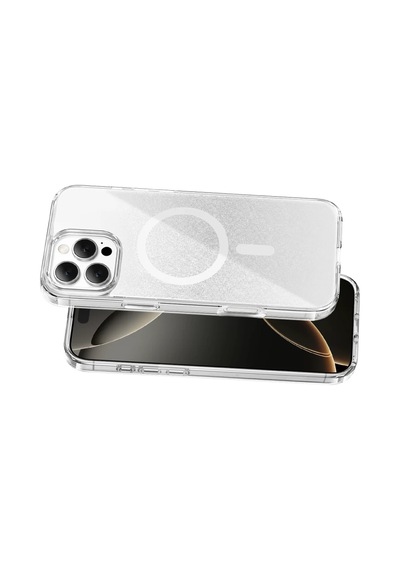 Bezos Onegif İphone 16 Pro Max Uyumlu Sora Simli Magsafe Kapak - Beyaz Dmc