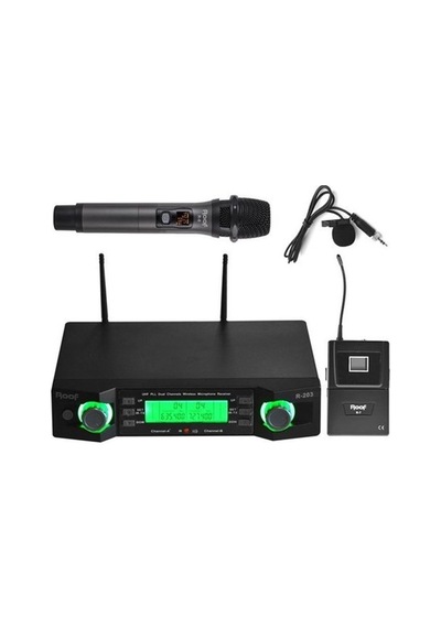 Roof R-203 El Yaka Uhf Band 2 Kanal Kablosuz Mikrofon