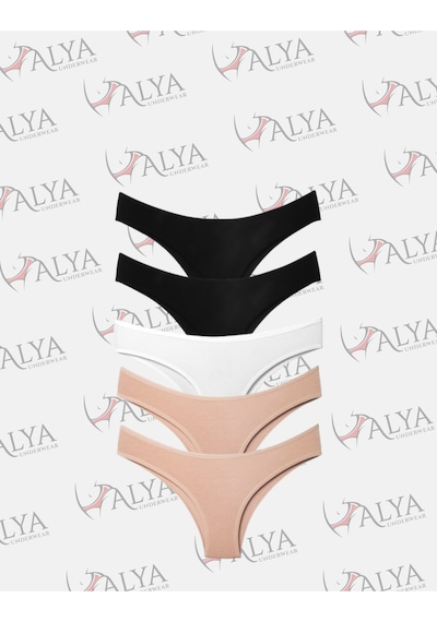 Alya Underwear Kadın Brazilian Külot 5 Adet Ten Karışık P02