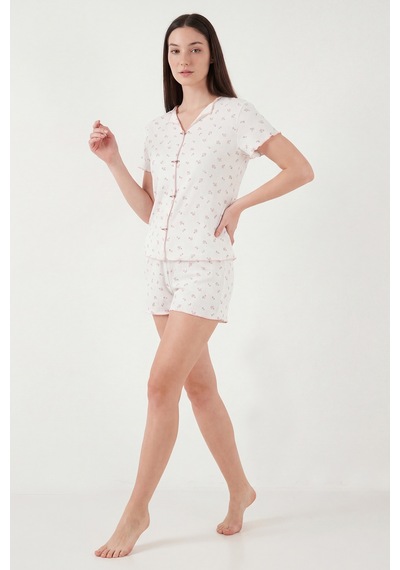 Lela Bayan Pijama Takımı 65770837 Pembe-beyaz