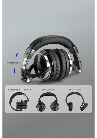 Pro 10 Yüksek Çözünürlüklü Hi-res Stüdyo Kayıt Ve Miksaj Dj Stereo Kablolu Kulak Üstü Kulaklık