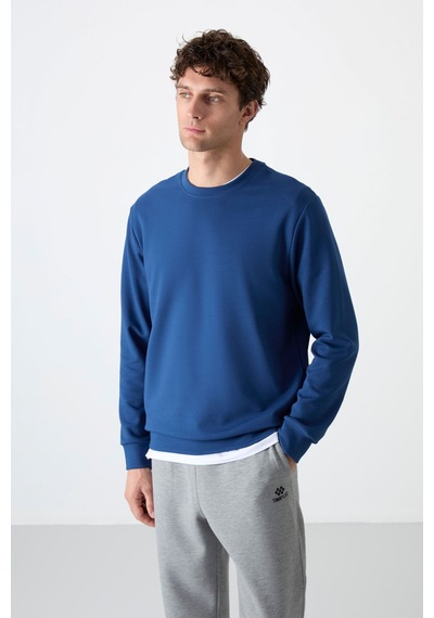 Tommy Life Parlament Basic O Yaka Rahat Form Erkek Sweatshirt - 88053 Parlament Mavi