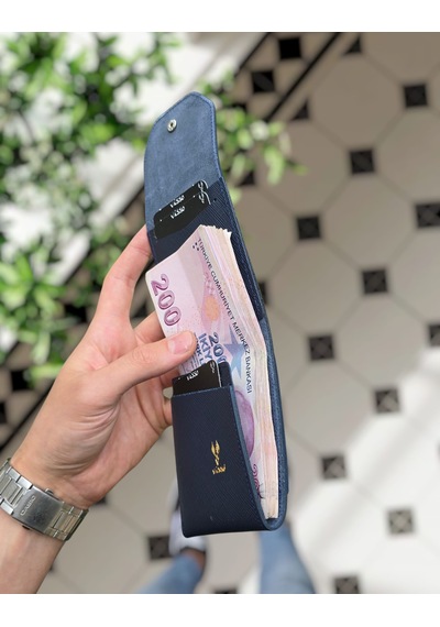 Visso 571 Hakiki Deri Efsane Trend Model Çok Para Konan Cüzdan Unisex Kartlık Çıtçıtlı En Çok Tercih Edilen Model Koyu Lacivert