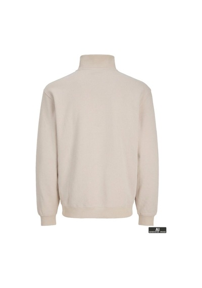 Jack & Jones Jjebradley Sweat Half Zıp Moonbeam 12250747 Krem
