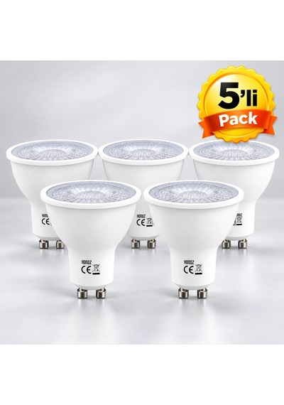 Horoz Convex-8 8w Gu10 2700k Led Ampul 5''li Pack Çok Renkli