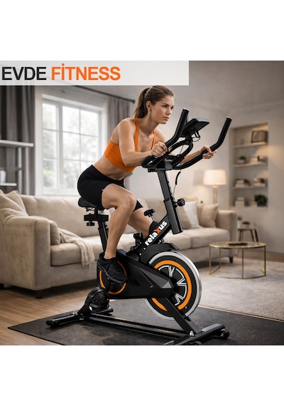 Dikey Ev Fitness Bisikleti Led Ekran Kardiyo Egzersiz Aleti Spinning Bike Nabız Direnç Lastiği Hediy