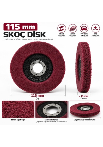 115 Mm Skoç Disk Avuç Taşlama Uyumlu