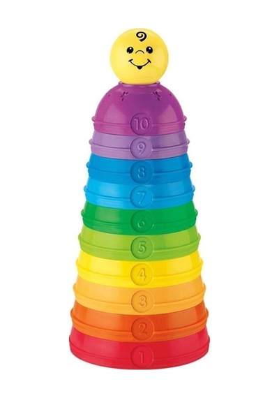 Fisher Price Renkli Halkalar Ve Numaralı Kaplar Eğlenceli Oyuncak