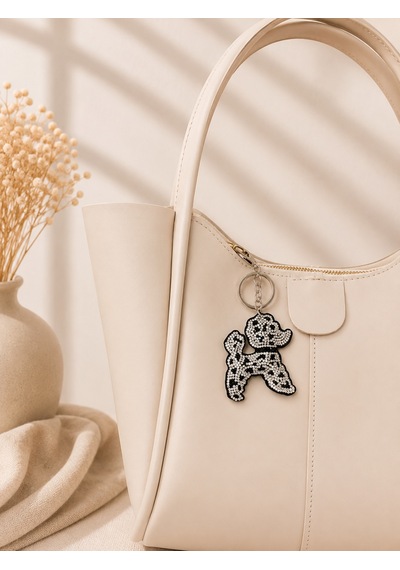 Taşlı Dalmaçyalı Köpek Charm Anahtarlık Çanta & Anahtar Aksesuarı