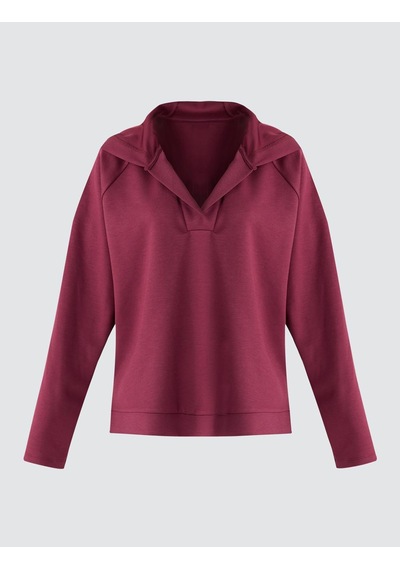 Jimmy Key Jimmy Key Bordo Uzun Kollu Kapüşonlu Örme Sweatshirt 5ww235917562