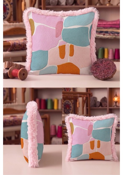 Soyut Pastel Sanatsal Saçaklı Yastık Kılıfı - Organik Bohem Mint Pembe Püsküllü Kırlent Kılıfı Puslu Sahil Halo Soyut Pastel Sanatsal Saçaklı Yastık Kılıfı - Organik Bohem Mint Pembe Püsküllü Kırlent Kılıfı Puslu Sahil Halo