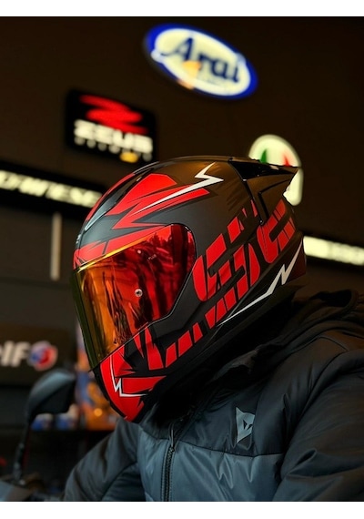 Ls2 Rapıd 2 Cromo Kask Mat Siyah Kırmızı