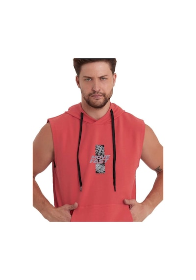 Adams Erkek Kapüşonlu Kanguru Cepli Kolsuz Sweatshirt 001