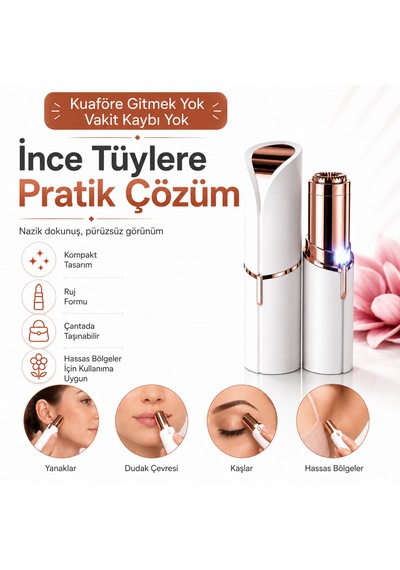 Yüz Tüy Alıcı Epilasyon Aleti Mini Kaş Bıyık Temizleme Cihazı