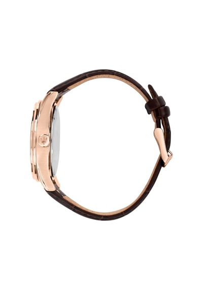 Maserati R8851124002 Çelik Kasa Deri Kordon 10 Atm Suya Dayanıklı Kahverengi Erkek Kol Saati Rose Gold