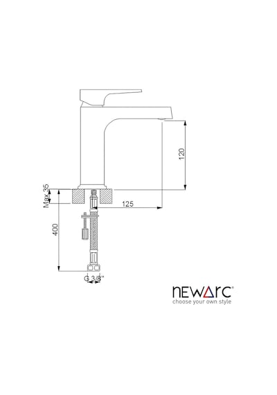 Newarc 941528 Aqua Lavabo Bataryası Altın