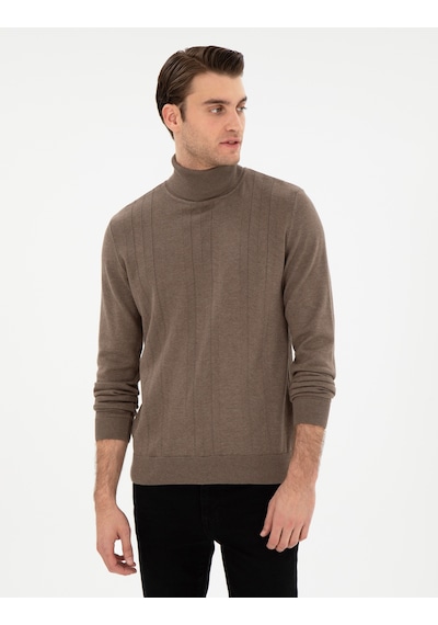 Pierre Cardin Erkek Vizon Melanj Kazak /triko 50296445-vr174 Vizon Melanj