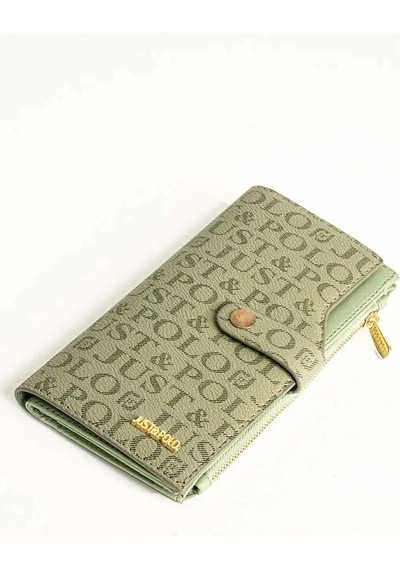Just Polo Kadın Orijinal Baskılı Büyük Boy El & Omuz Çantası Ve Cüzdanı Kombin Avp2180pc Shopper Yeşil