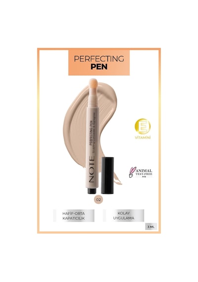 Note Cosmetique Perfecting Pen Aydınlatıcı Etkili Kalem Göz Altı Kapatıcısı - 02 Warm Rose
