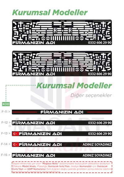 Plakamatik Kişiye Özel İsimli Plakalık 2 Adet Her Araca Uyumlu Plakalık