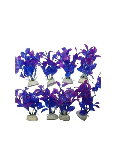 Akvaryum Plastik Yapay Bitki 10-12 Cm Mor 2 Adet