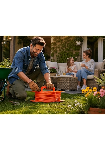 Kablo Toplayıcı Organizer, 30 Metre Kapasiteli, Plastik Kablo Sarma Aparatı, 36 Cm, Taşınabilir Kablo Düzenleyici, Sabitleme Yuvalı, Pratik Kullanım, Kablo Tutucu