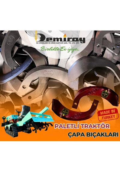 Demiray Çelik Paletli Traktör Arkası Çapa Bıçağı - 24 Adet
