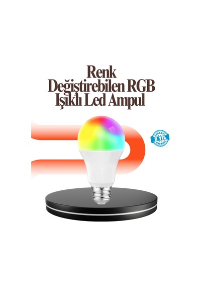 Renk Değiştiren Rgb Led Ampul 16 Renk Uzaktan Kumandalı 2025 Model - Sarı