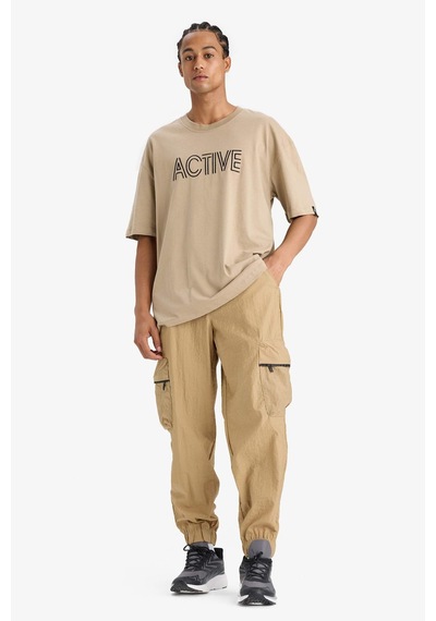 DeFactoFit Oversize Geniş Kalıp Kargo Cepli Sporcu Dokuma Pantolon C1528AX24SMBG315