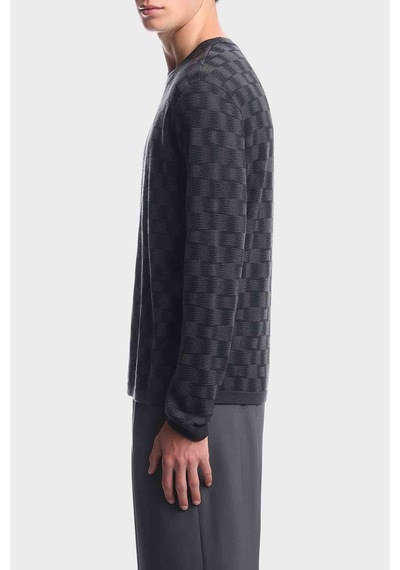 Emporio Armani Saf Yün Yuvarlak Yaka Kazak Erkek Kazak Em006276 Af29848 Fb004 Lacivert