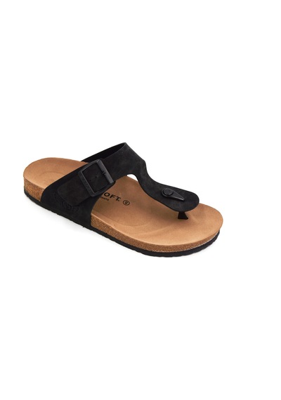 Fly Soft Mıkanos S903 Poli Hafif Taban Tokalı Erkek Terlik Siyah Siyah
