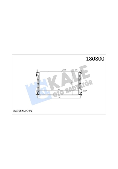 Kale 0222301ab Motor Su Radyatörü Connect 1.8tdcı 03 06 Ya Da 09 13 Klimalı 8t168005ba-1365996