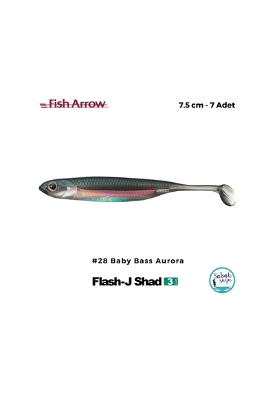 Fish Arrow Flash J Shad 7.5cm 3'' 28 Baby Bass Aurora Silikon Balık 7 Adet