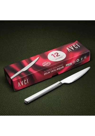 Avcı 917 Klas Tatlı Bıçak 12 Li Gri