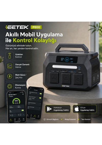Initial Entropy Energy P800+sp100 Solar Enerji Seti 512wh 800w Power Station + 100w Katlanabilir Güneş Paneli
