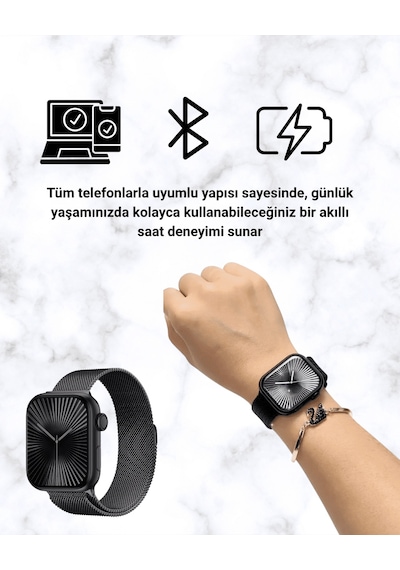 Sq-16 Mini Series 10 Dokunmatik Akıllı Saat Ritmi, Spo2, Uyku Takibi - Lisinya
