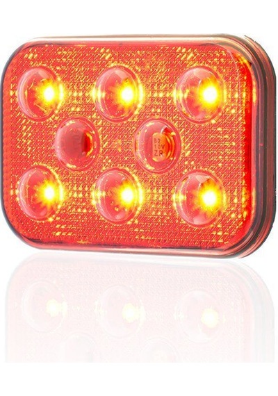 Sanel 12v Universal Kare 6 Led Dış Makan Uyumlu Kırımızı Sbd12r6
