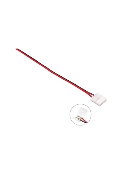 8 Mm Tek Renk Şerit Led Hızlı Konnektör 15 Cm Kablolu 2 Pin Tek Yönlü 10 Adet